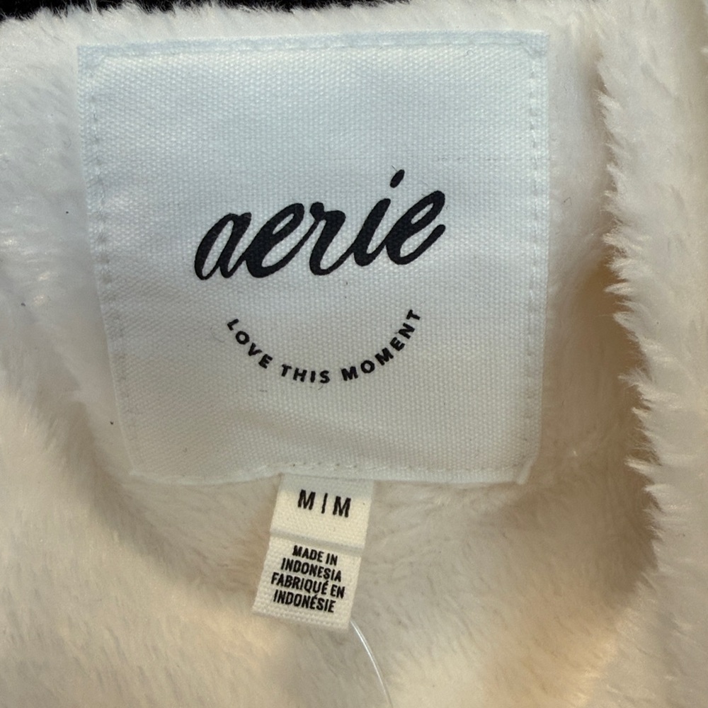 AERIE Women's Cable Fleece Robe Size M In Soft Muslin - Picture 7 of 7
